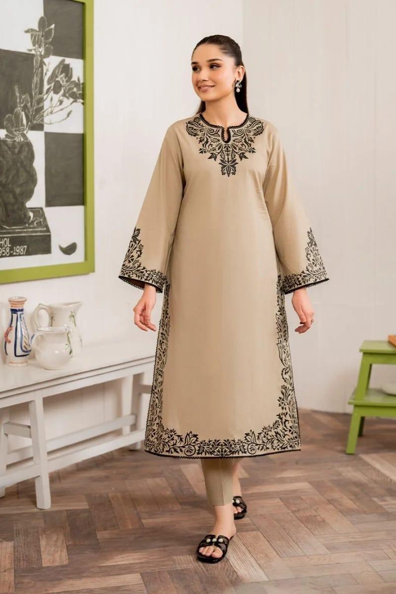 2 Pcs Women's Unstitched Embroidered Suit