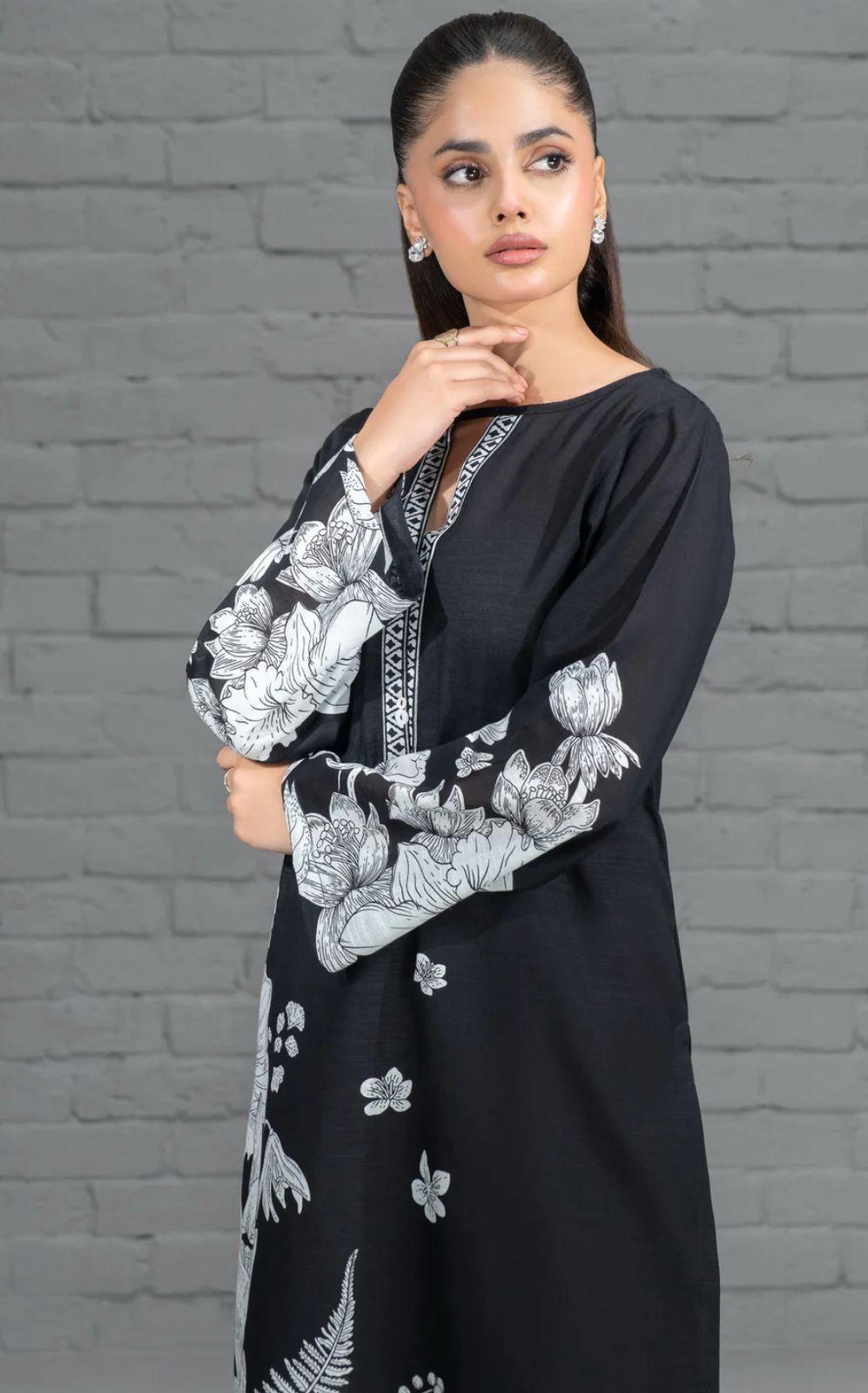 Stylish Printed Lawn Suit for Women - 2 Pcs Set with Cut Work Neckline