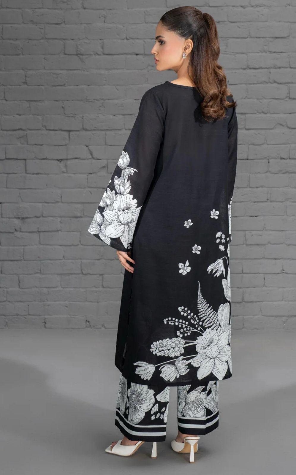 Stylish Printed Lawn Suit for Women - 2 Pcs Set with Cut Work Neckline