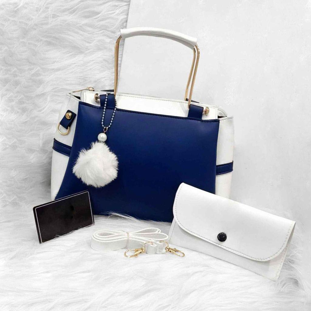 Stylish Women's Printed Rexine Hand Bag Set - 2 Pcs