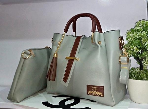 Girl's PU Leather Embellished Hand Bag Set