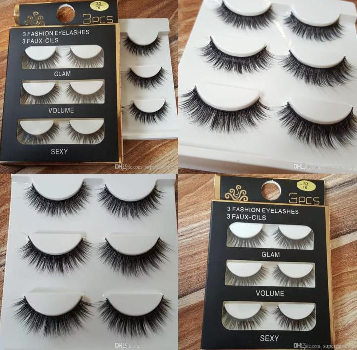 3D False Eyelashes, Set of 3