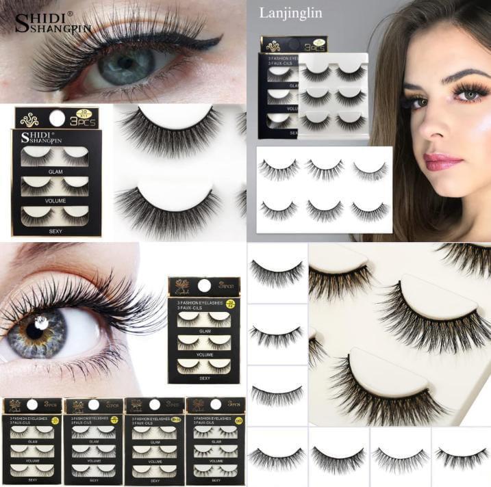 3D False Eyelashes, Set of 3