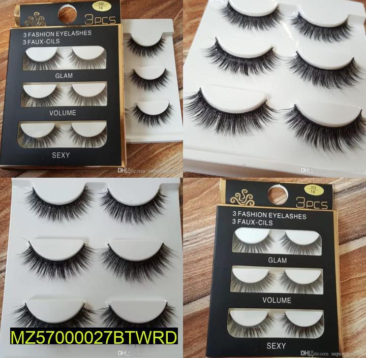 3D False Eyelashes, Set of 3