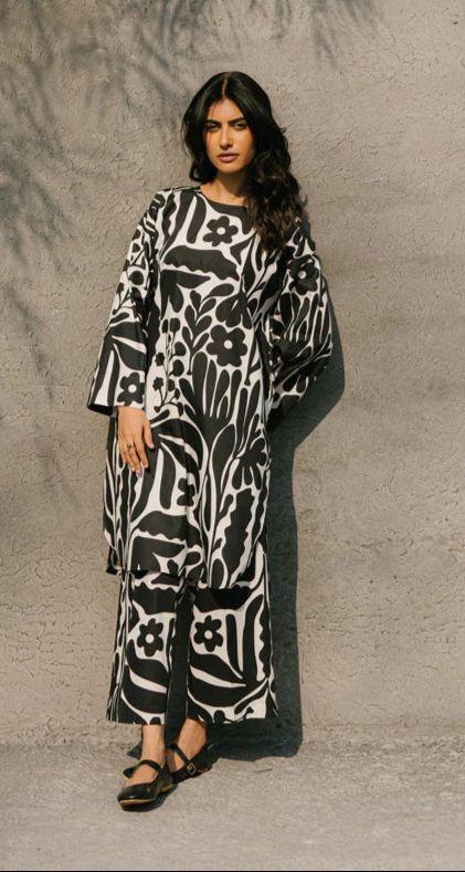 Stylish Printed Lawn Suit for Women - 2 Pcs Set with Cut Work Neckline
