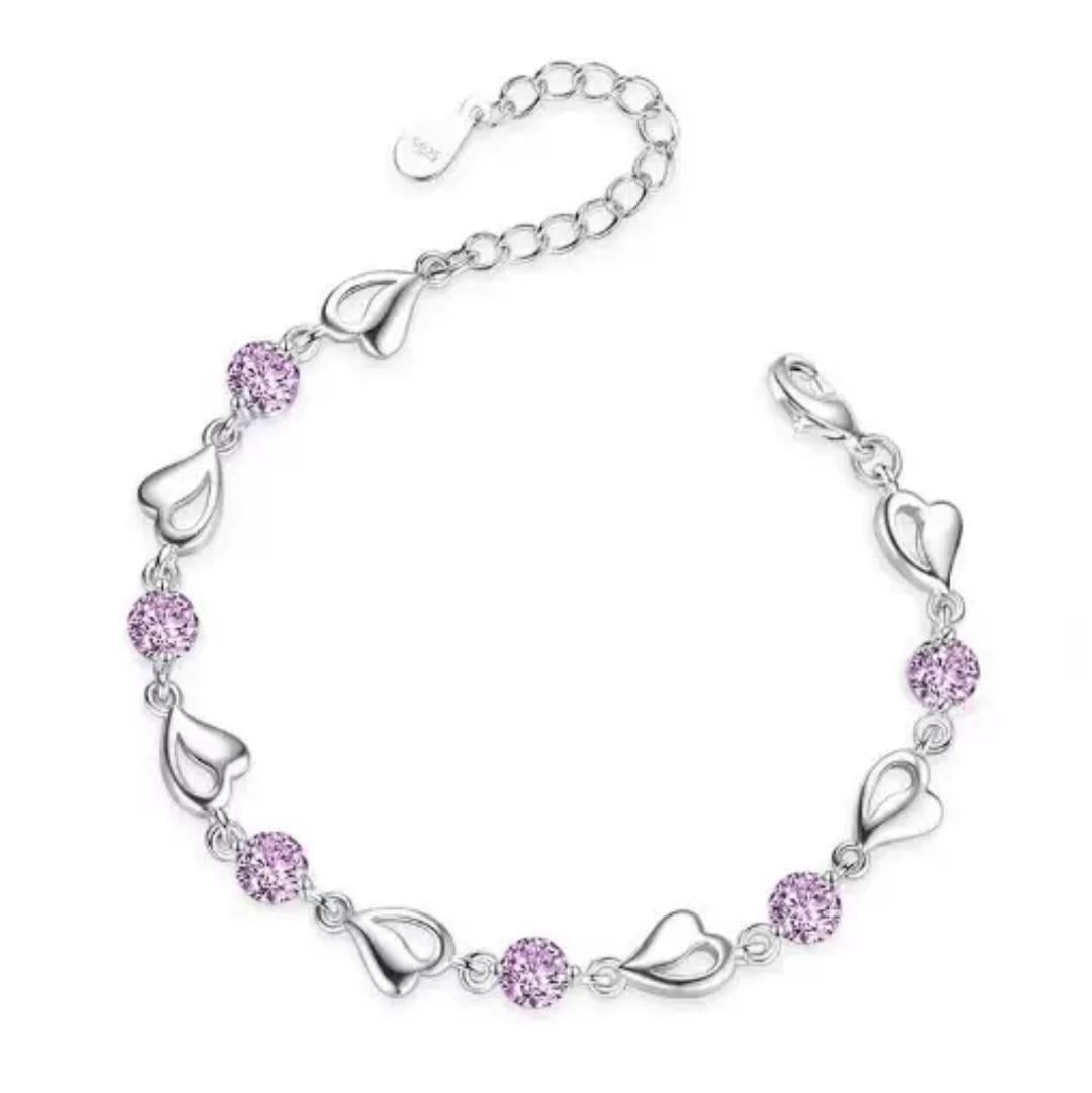 Plated Stone Charm Bracelet