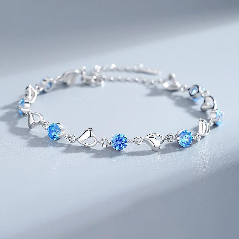 Plated Stone Charm Bracelet