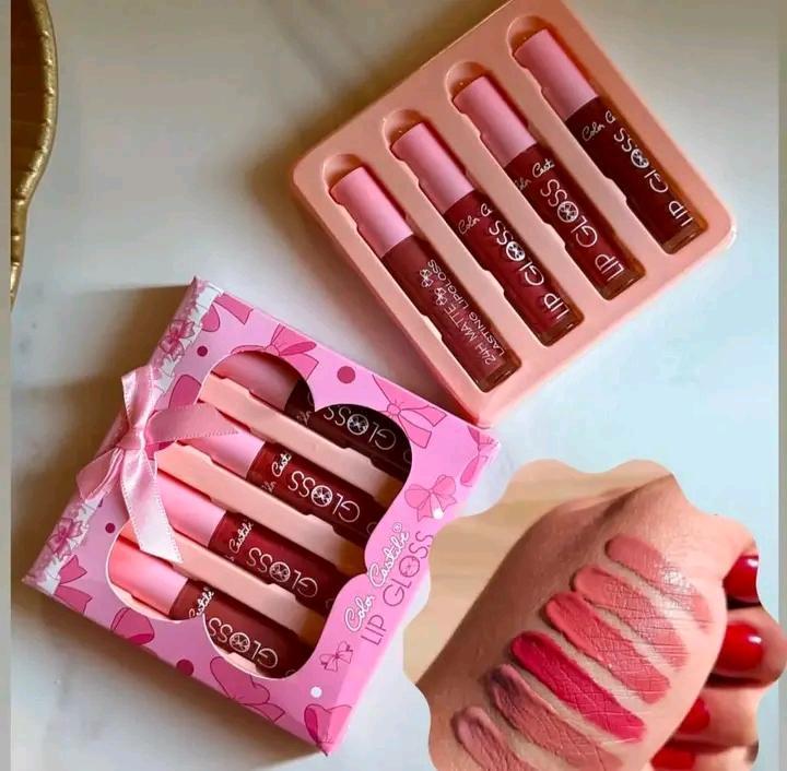 4 Pcs High Pigmented Multicolor Matte Lip Gloss Set