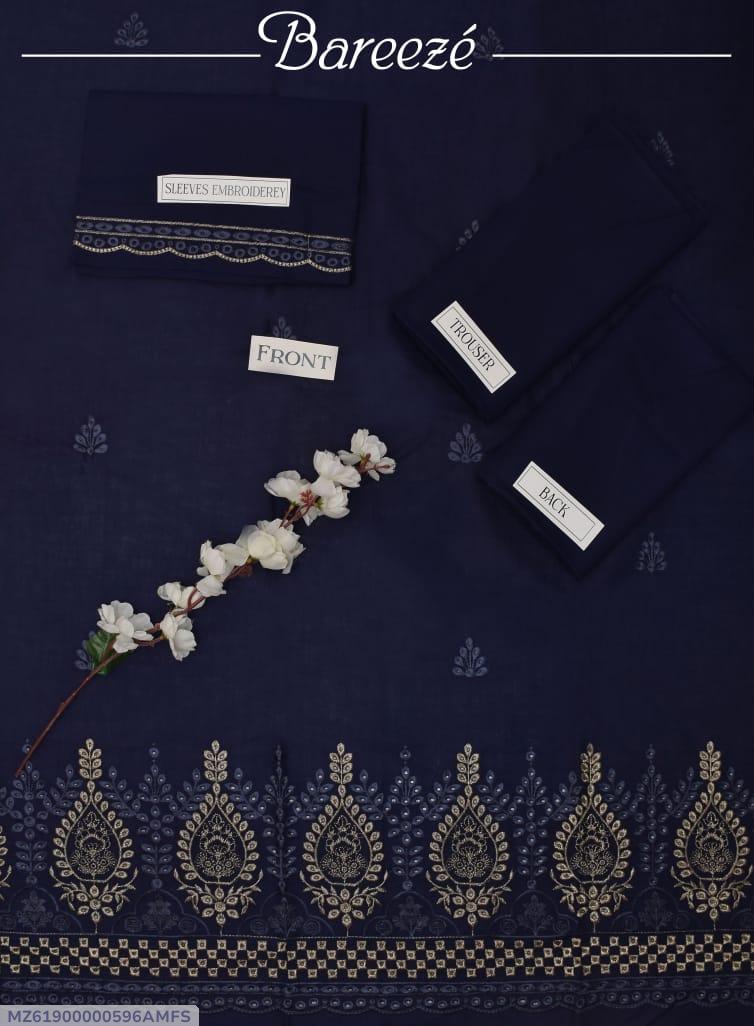 2 Pcs Women's Unstitched Chikankari Embroidered Suit