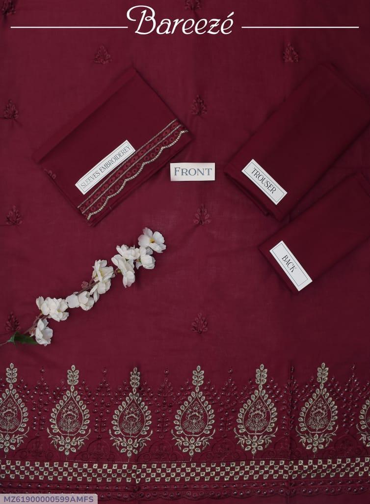 2 Pcs Women's Unstitched Chikankari Embroidered Suit