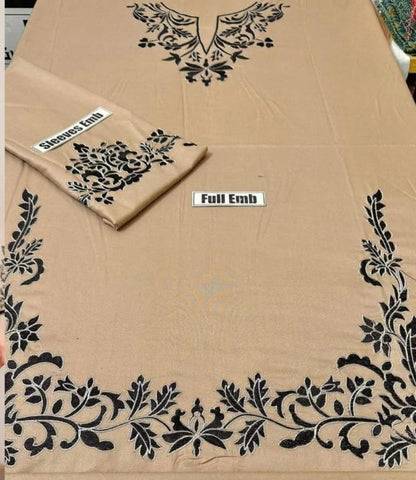 2 Pcs Women's Unstitched Embroidered Suit
