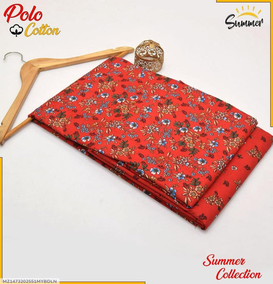 2 Pcs Women's Unstitched Printed Suit