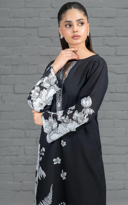 Stylish Printed Lawn Suit for Women - 2 Pcs Set with Cut Work Neckline