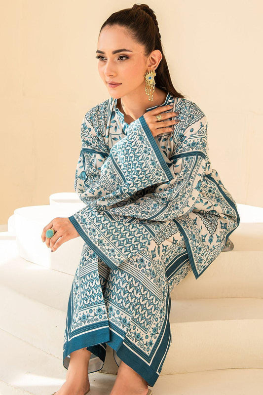 Stylish Printed Lawn Suit for Women - 2 Pcs Set with Cut Work Neckline