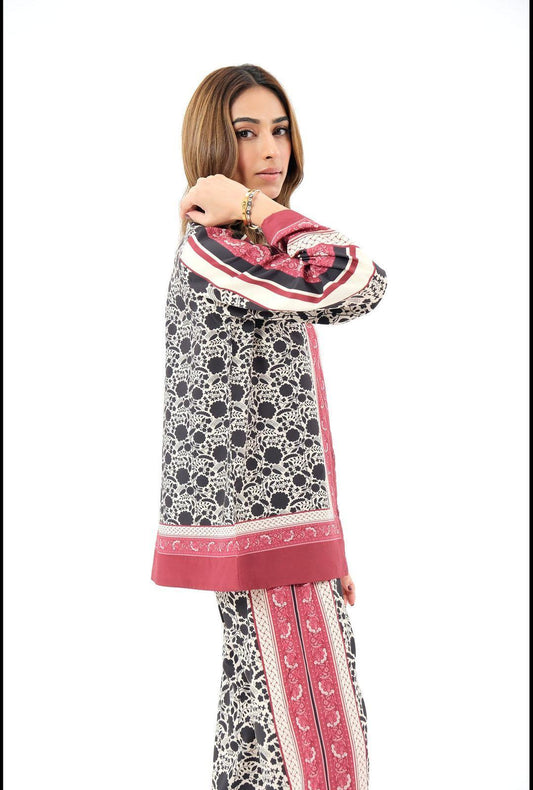 Stylish Printed Lawn Suit for Women - 2 Pcs Set with Cut Work Neckline