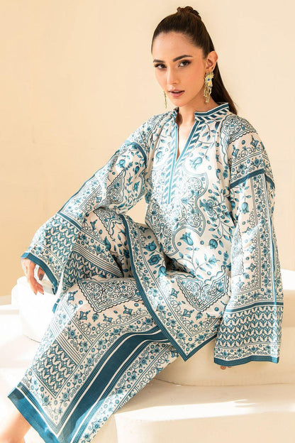 Stylish Printed Lawn Suit for Women - 2 Pcs Set with Cut Work Neckline