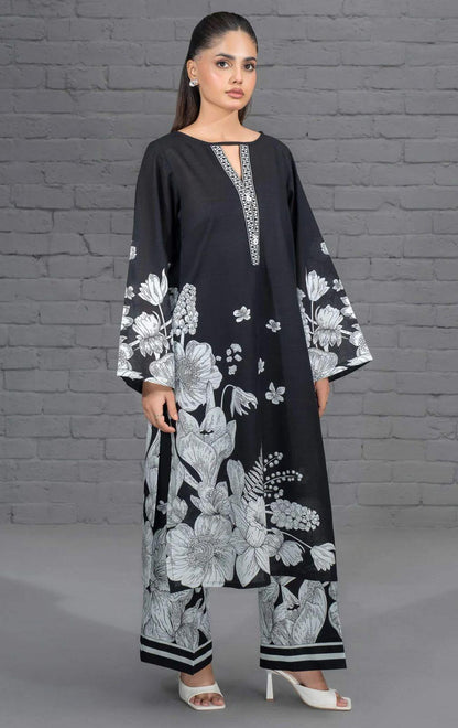 Stylish Printed Lawn Suit for Women - 2 Pcs Set with Cut Work Neckline
