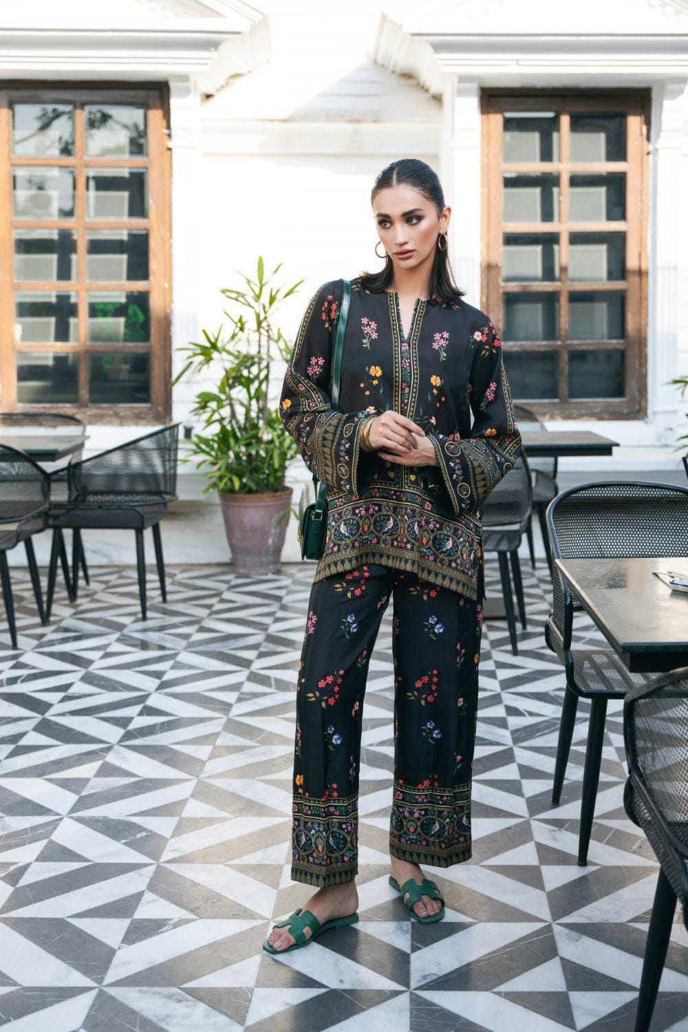 Stylish Printed Lawn Suit for Women - 2 Pcs Set with Cut Work Neckline
