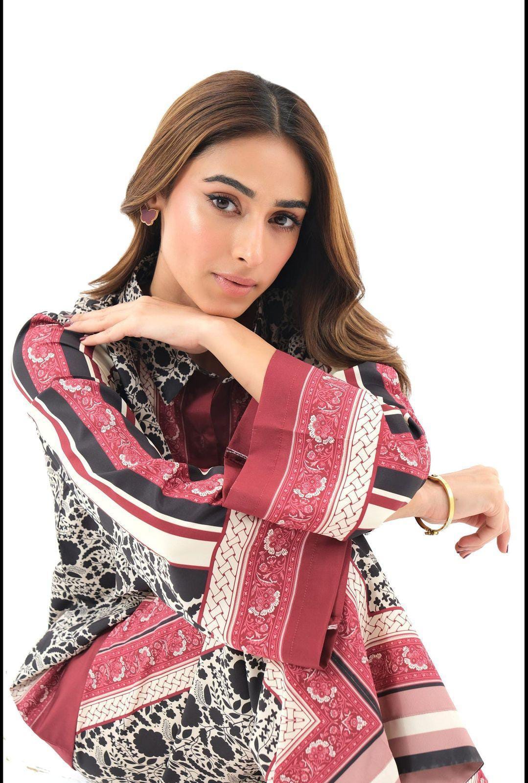 Stylish Printed Lawn Suit for Women - 2 Pcs Set with Cut Work Neckline