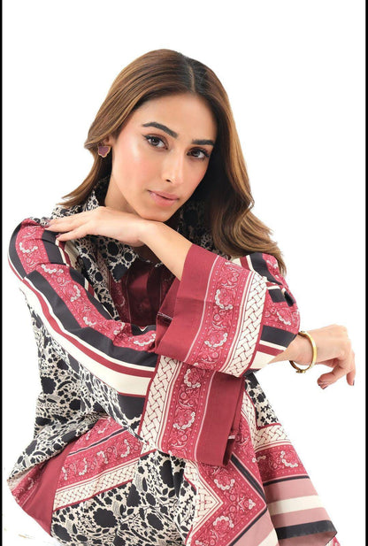 Stylish Printed Lawn Suit for Women - 2 Pcs Set with Cut Work Neckline