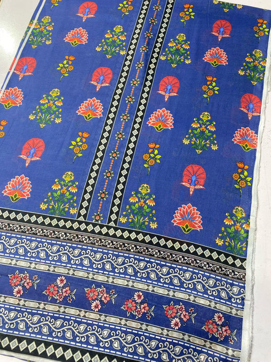 Stylish Printed Lawn Suit for Women - 2 Pcs Set with Cut Work Neckline