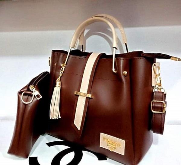 Girl's PU Leather Embellished Hand Bag Set