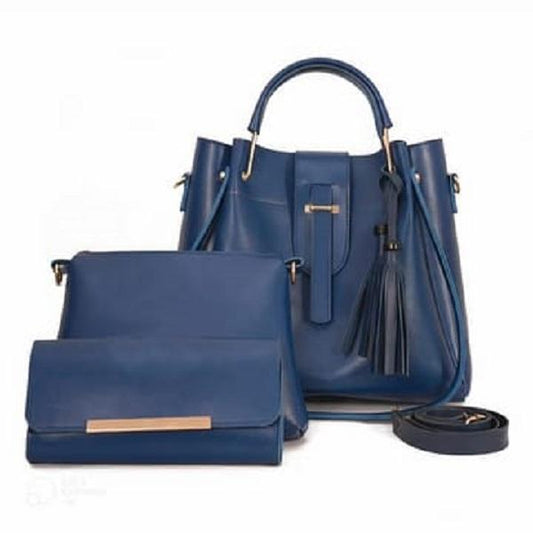 Girl's PU Leather Plain Hand Bag Set