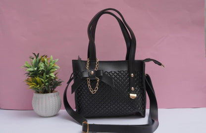 Chic Leather Textured Shoulder Bag for Girls - 1 Pc in Stylish Colors