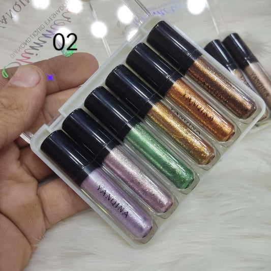 Matte And Glitter Eyeshadow Kit - 1 Pcs(6-liquid Eye-shadow) Smudge Proof Liquid Formula