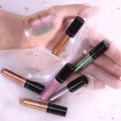 Matte And Glitter Eyeshadow Kit - 1 Pcs(6-liquid Eye-shadow) Smudge Proof Liquid Formula