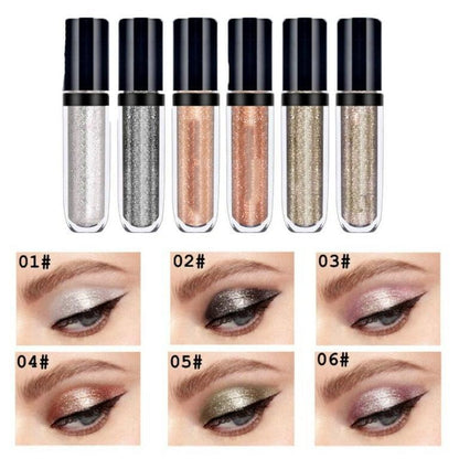 Matte And Glitter Eyeshadow Kit - 1 Pcs(6-liquid Eye-shadow) Smudge Proof Liquid Formula