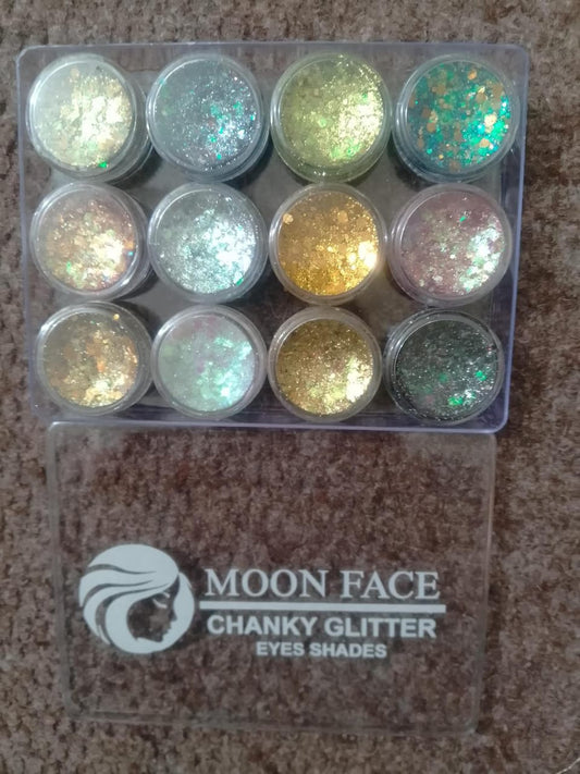 Glitter Shimmer Chunks Eyeshadow - Pack Of 12