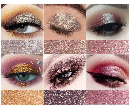 12 Pcs Glitter Shimmer Eyeshadow