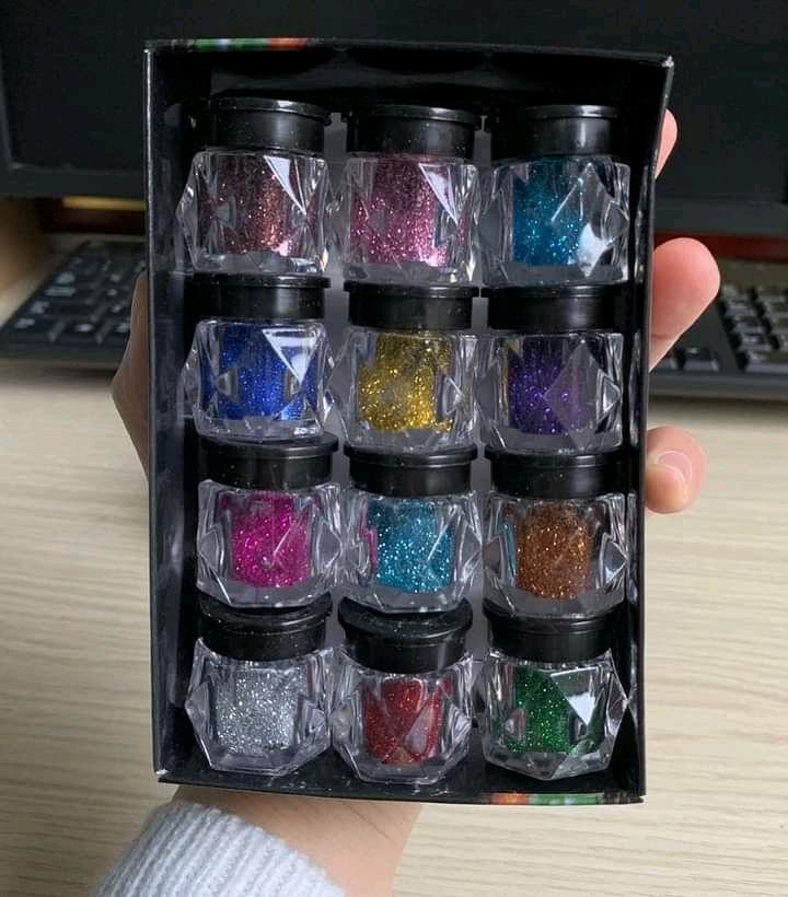 Glitter Eyeshadow Shimmer Powder Pack Of 12 & 6