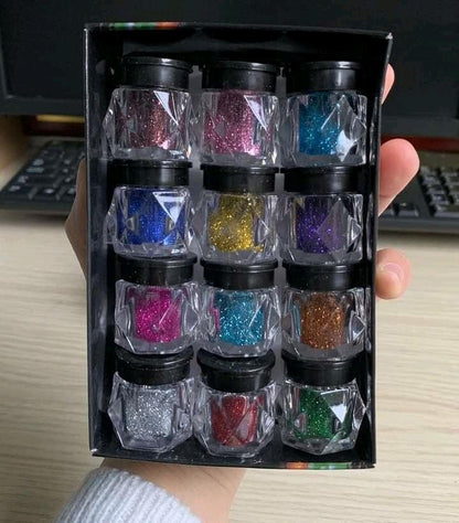Glitter Eyeshadow Shimmer Powder Pack Of 12 & 6