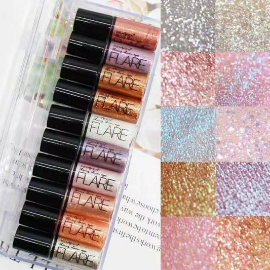 Metallic Shiny Waterproof Glitter Eyeshadow - Pack Of 5