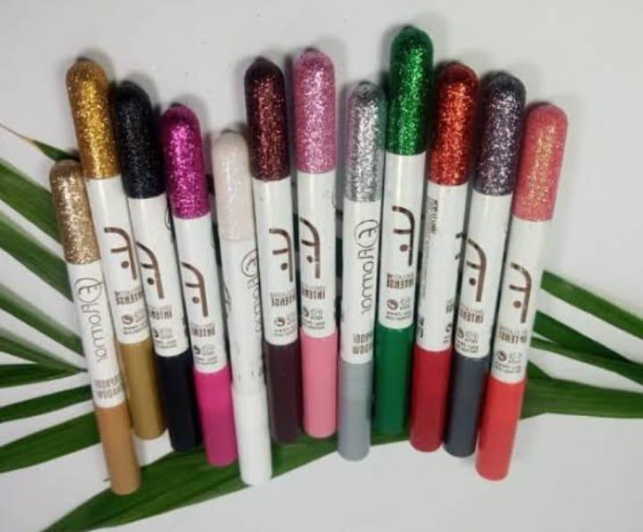 Multicolor Glitter Eye Pencil - 12 Pcs of Shimmery Glam!
