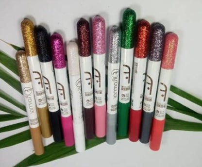Multicolor Glitter Eye Pencil - 12 Pcs of Shimmery Glam!