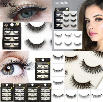 3D False Eyelashes, Set of 3