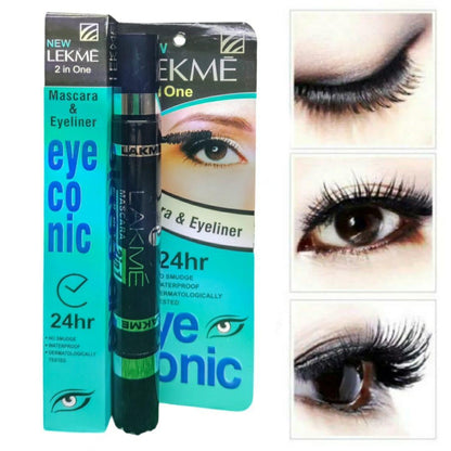 2 In 1 Waterproof Smudge Proof Mascara-Eyeliner - Black