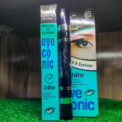 2 In 1 Waterproof Smudge Proof Mascara-Eyeliner - Black