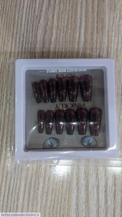 Professional Manicure Fake Nails - 10 Pcs Variety Pack in Bold Colors