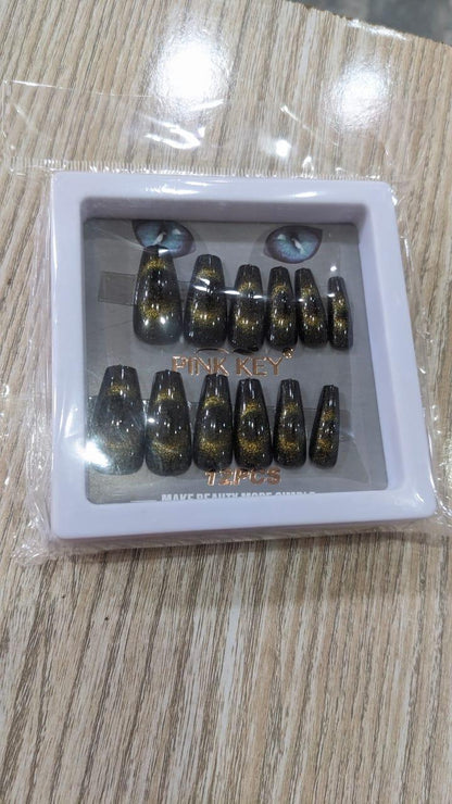 Professional Manicure Fake Nails - 10 Pcs Variety Pack in Bold Colors