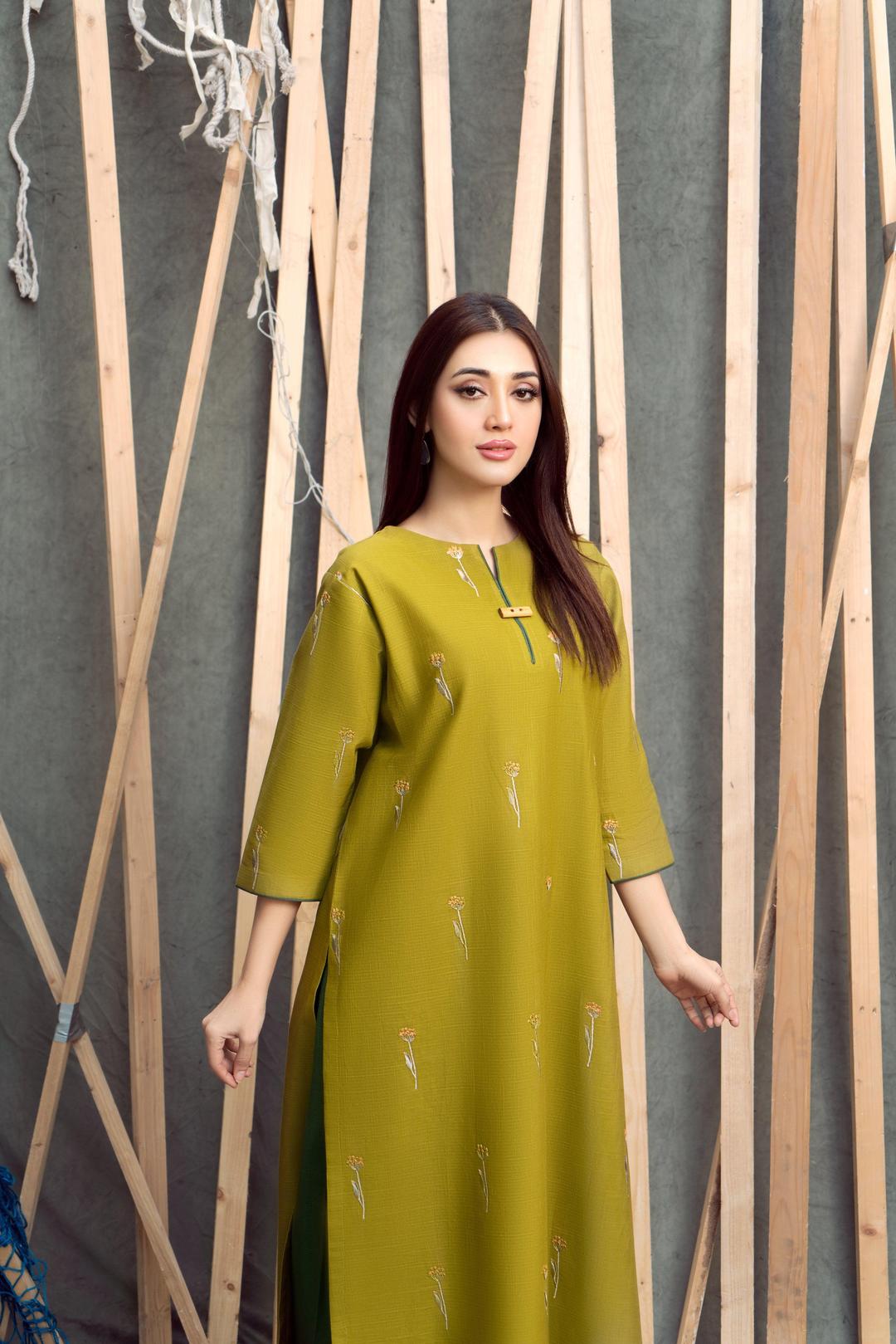 2 Pcs Women's Unstitched Embroidered Suit