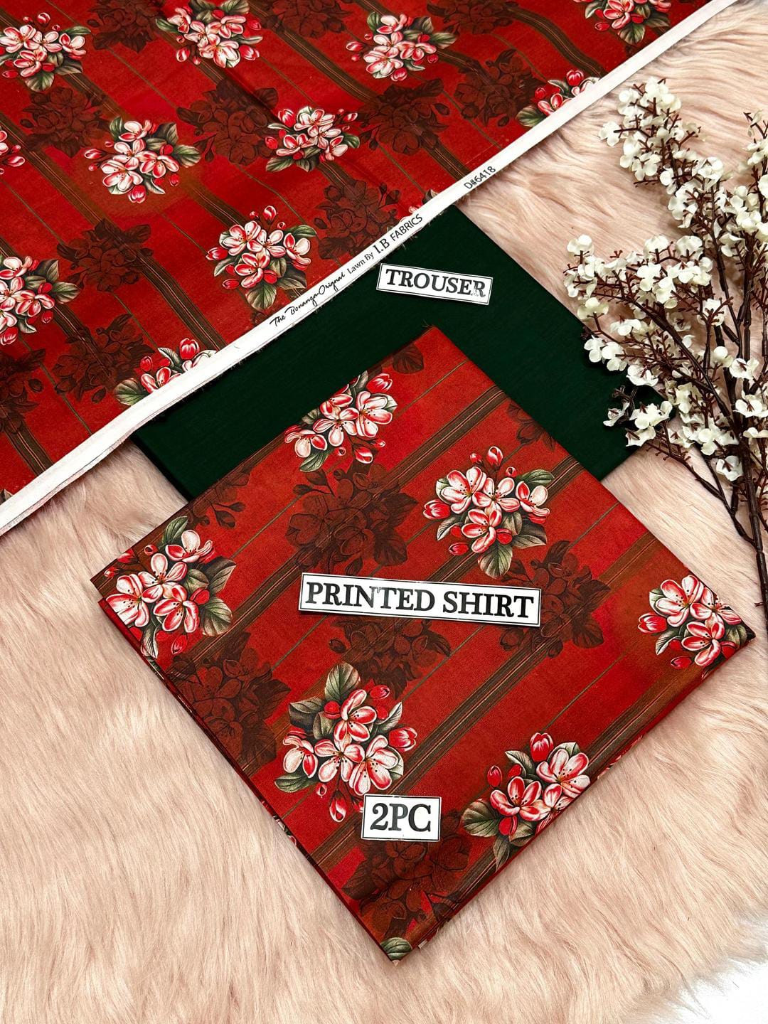 2 Pcs Women's Unstitched Digital Print Suit