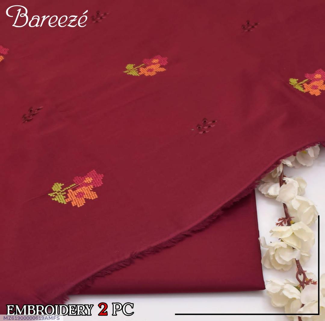 2 Pcs Women's Unstitched Embroidered Suit