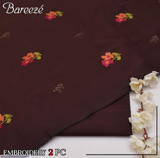 2 Pcs Women's Unstitched Embroidered Suit