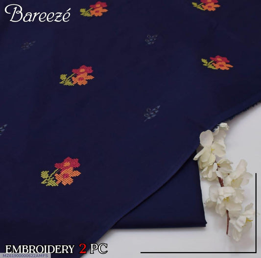2 Pcs Women's Unstitched Embroidered Suit