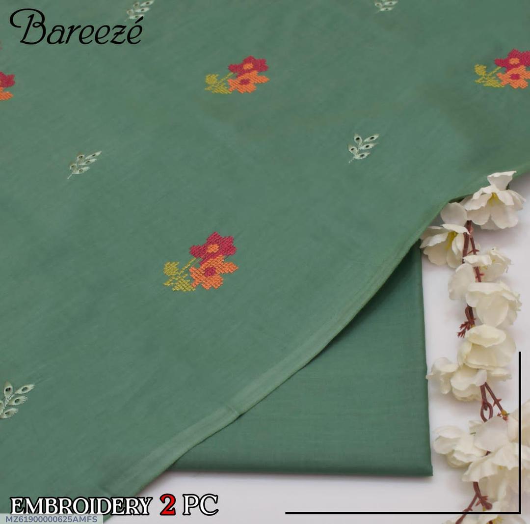 2 Pcs Women's Unstitched Embroidered Suit