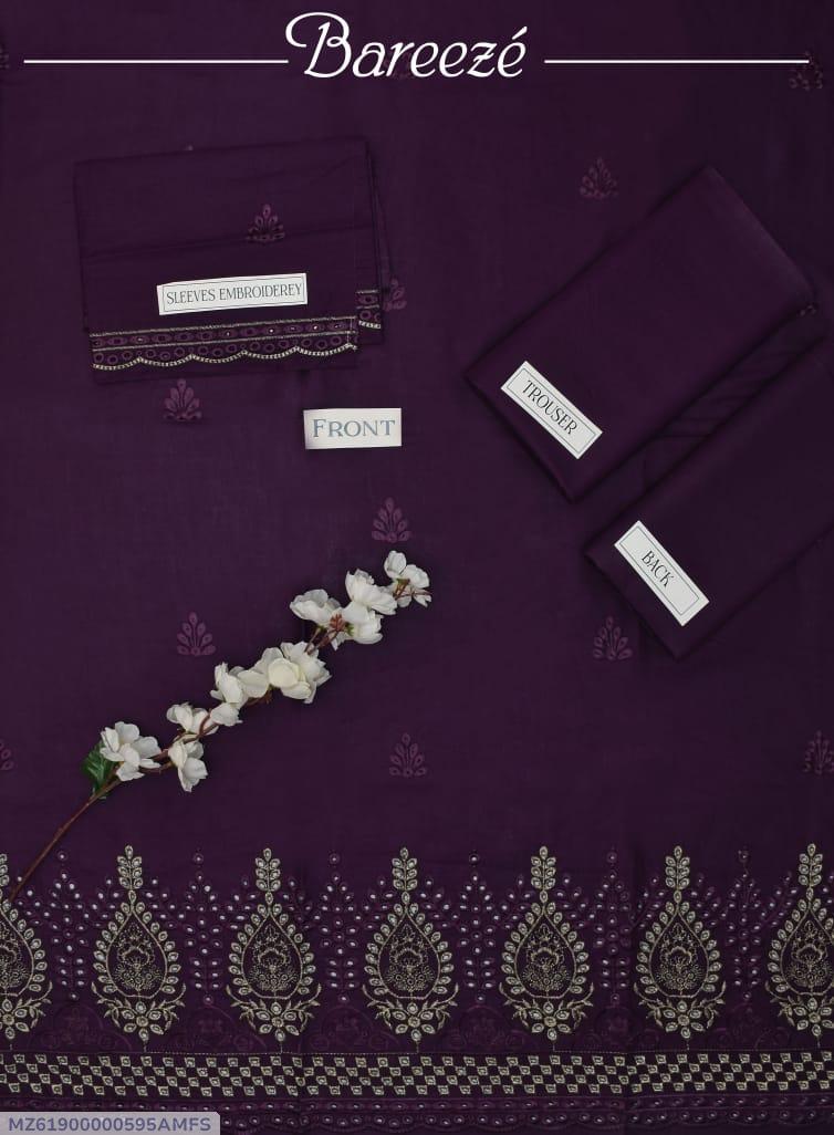 2 Pcs Women's Unstitched Chikankari Embroidered Suit